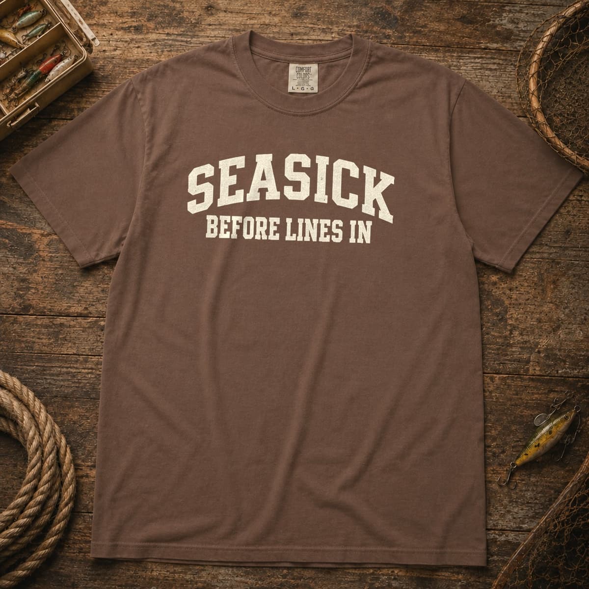Seasick Before Lines In t-shirt in Espresso, photo 1
