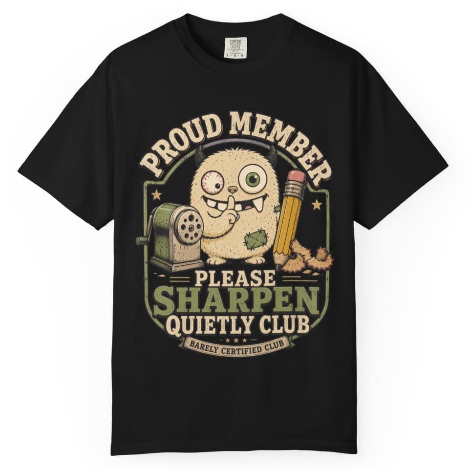 Sharpen Quietly Please t-shirt in Granite, photo 2