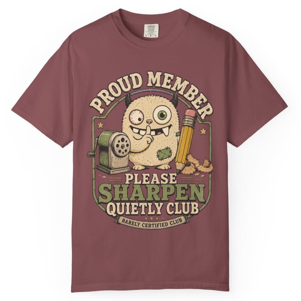 Sharpen Quietly Please t-shirt in Granite, photo 8