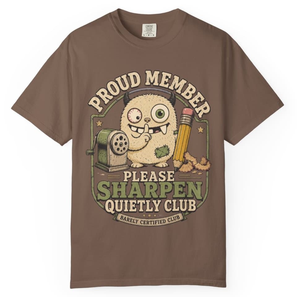 Sharpen Quietly Please t-shirt in Granite, photo 4
