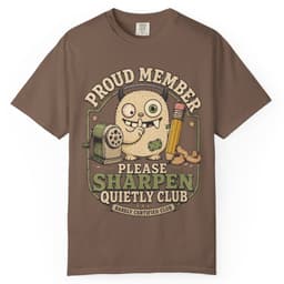 Sharpen Quietly Please t-shirt in Granite, thumbnail 4