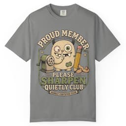 Sharpen Quietly Please t-shirt in Granite, thumbnail 1