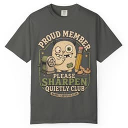 Sharpen Quietly Please t-shirt in Granite, thumbnail 5