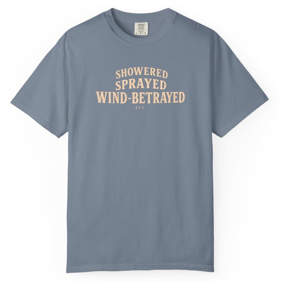 Showered, Sprayed, Wind-Betrayed Hunting Shirt t-shirt in Black, photo 8