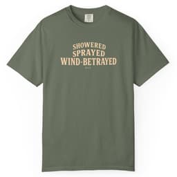 Showered, Sprayed, Wind-Betrayed Hunting Shirt t-shirt in Black, thumbnail 5
