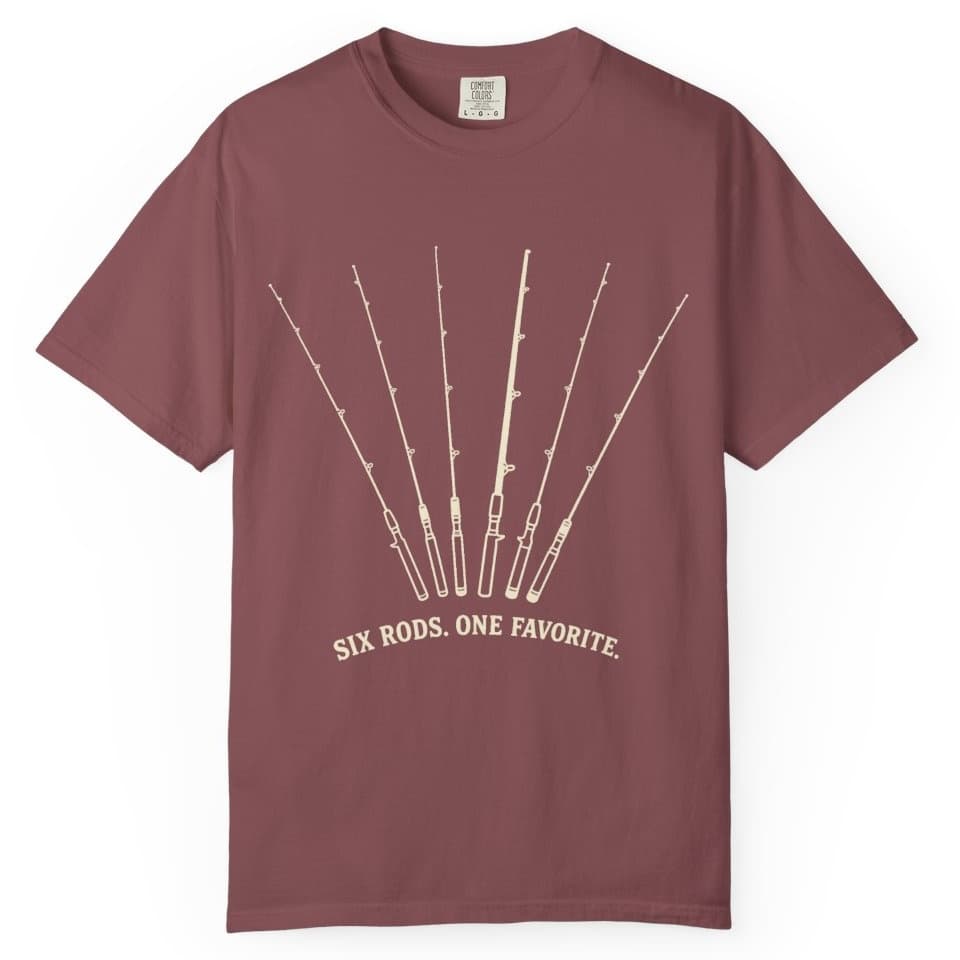 Six Rods. One Favorite. t-shirt in Espresso, photo 10