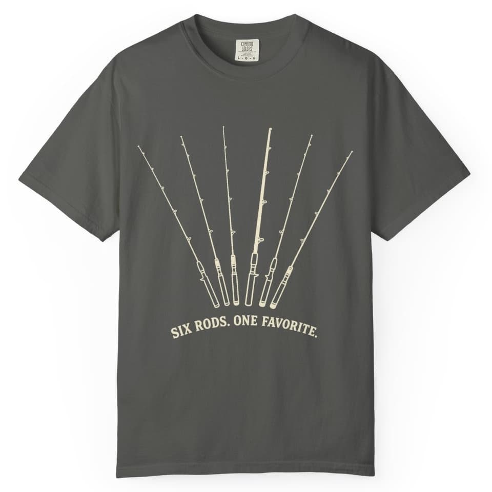 Six Rods. One Favorite. t-shirt in Espresso, photo 4