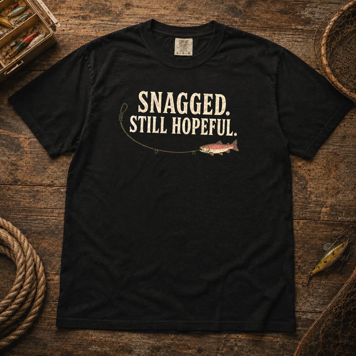 Snagged. Still Hopeful. t-shirt in Pepper, photo 2