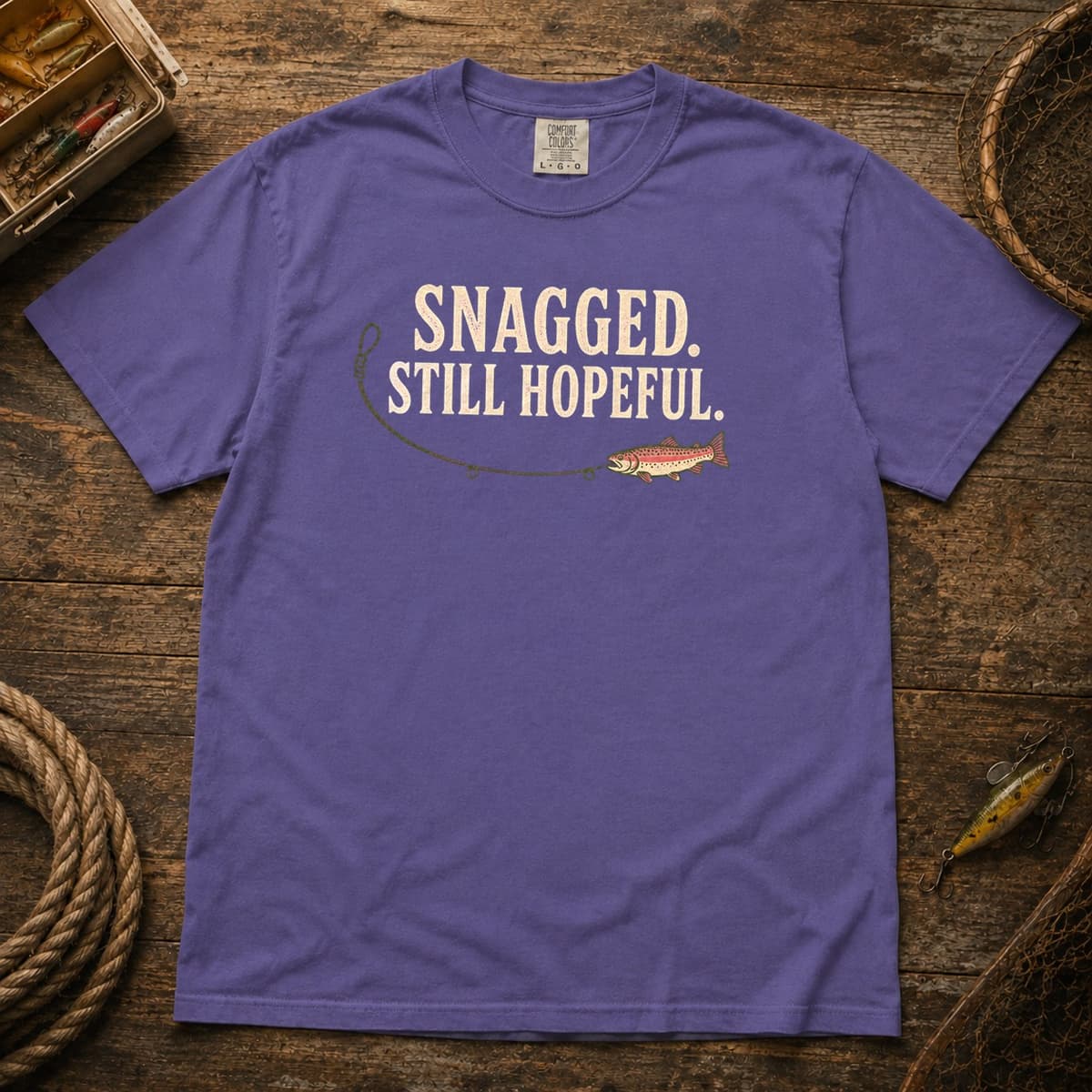 Snagged. Still Hopeful. t-shirt in Pepper, photo 5