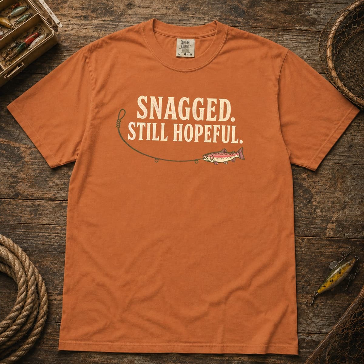 Snagged. Still Hopeful. t-shirt in Pepper, photo 9
