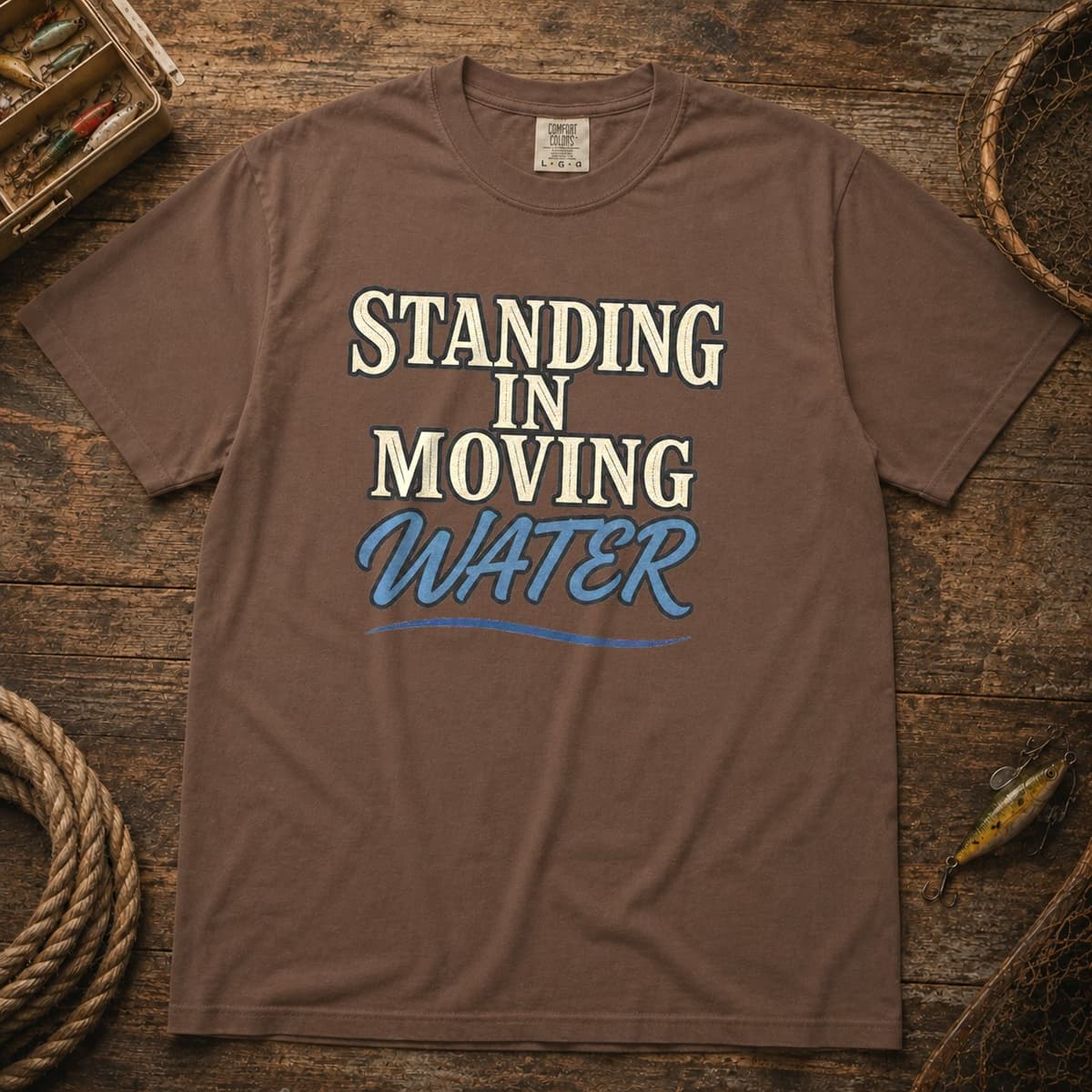 Standing in Moving Water t-shirt in Pepper, photo 3