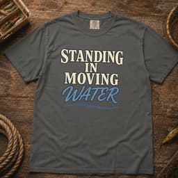 Standing in Moving Water t-shirt in Pepper, thumbnail 1