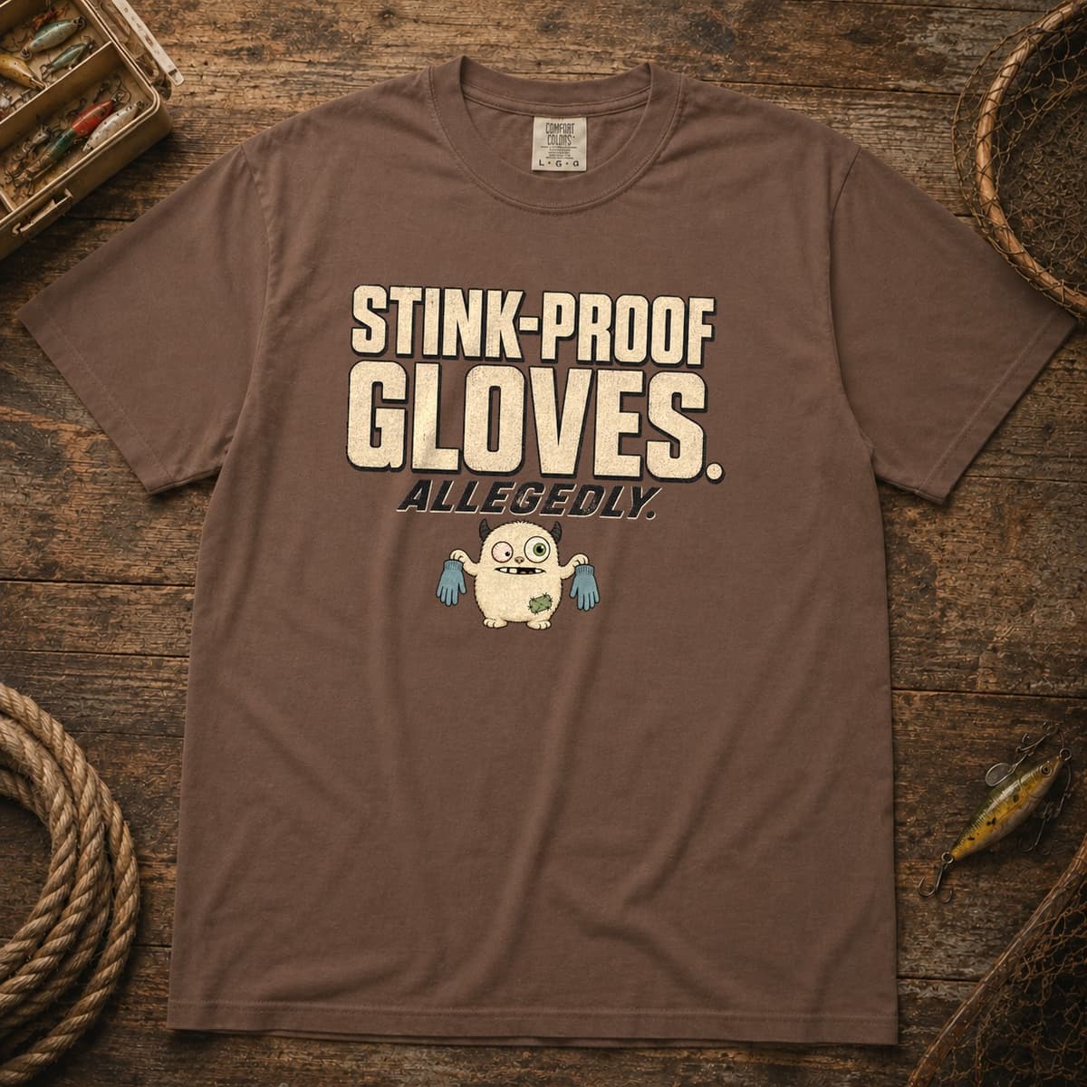 Stink-Proof Gloves. Allegedly. t-shirt in Black, photo 3
