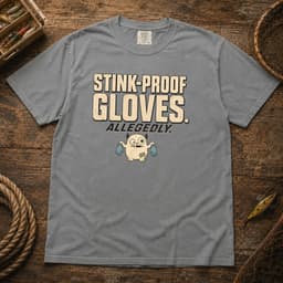 Stink-Proof Gloves. Allegedly. t-shirt in Black, thumbnail 7