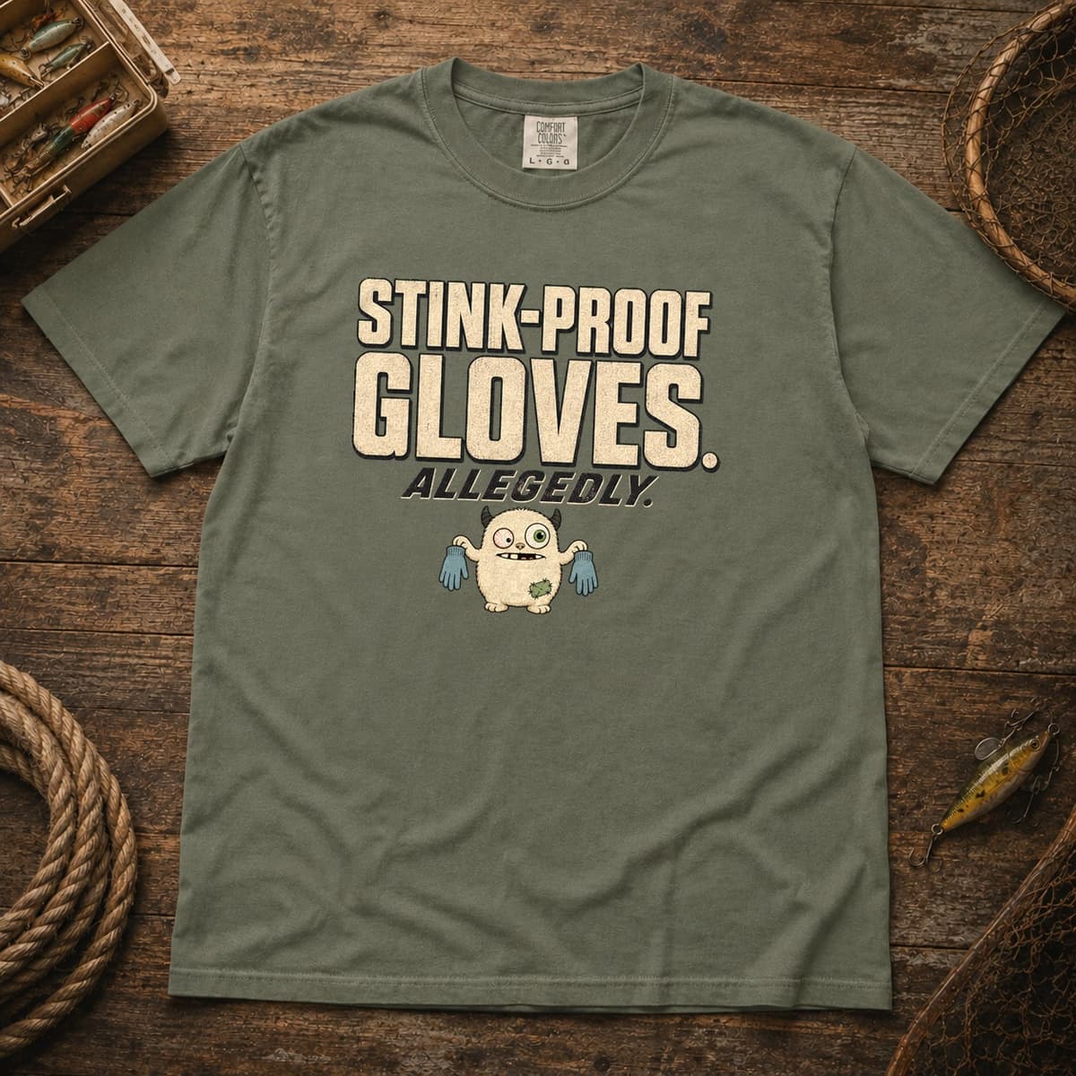 Stink-Proof Gloves. Allegedly. t-shirt in Black, photo 5