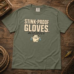 Stink-Proof Gloves. Allegedly. t-shirt in Black, thumbnail 5
