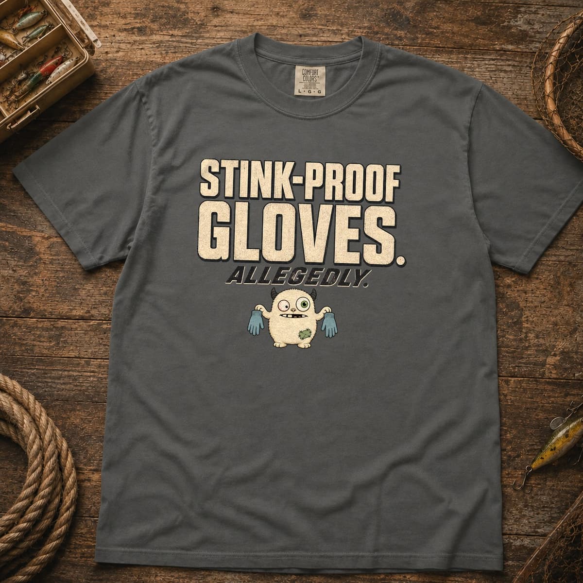 Stink-Proof Gloves. Allegedly. t-shirt in Black, photo 4