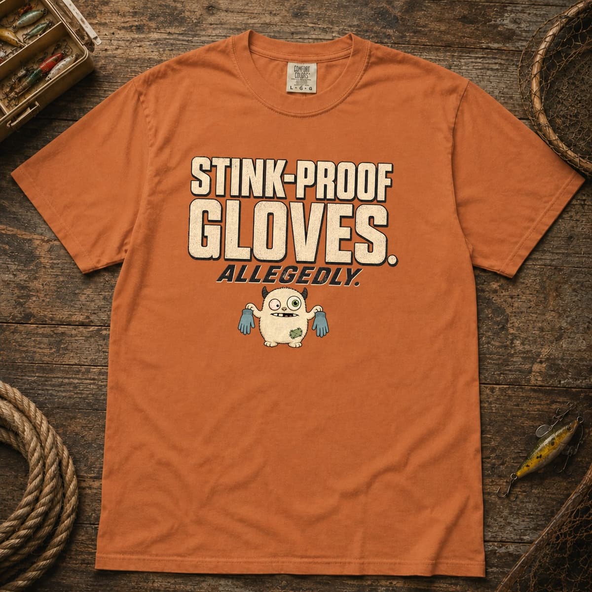 Stink-Proof Gloves. Allegedly. t-shirt in Black, photo 9