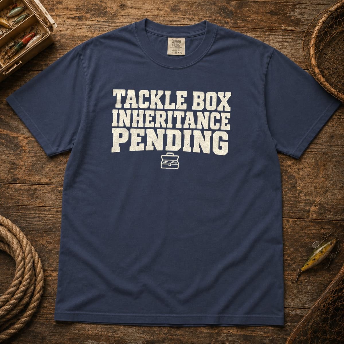 Tackle Box Inheritance Pending t-shirt in Black, photo 2
