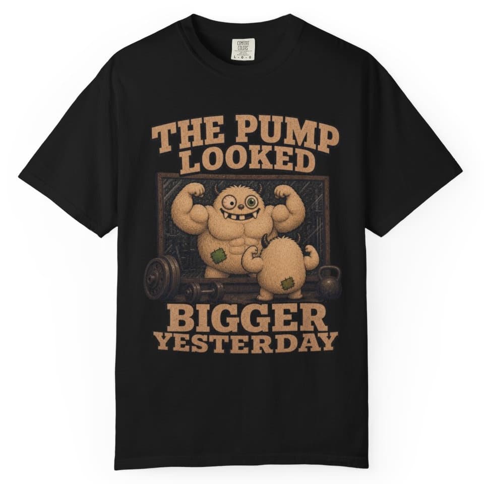 Pump Looked Bigger Again t-shirt in Black, photo 1