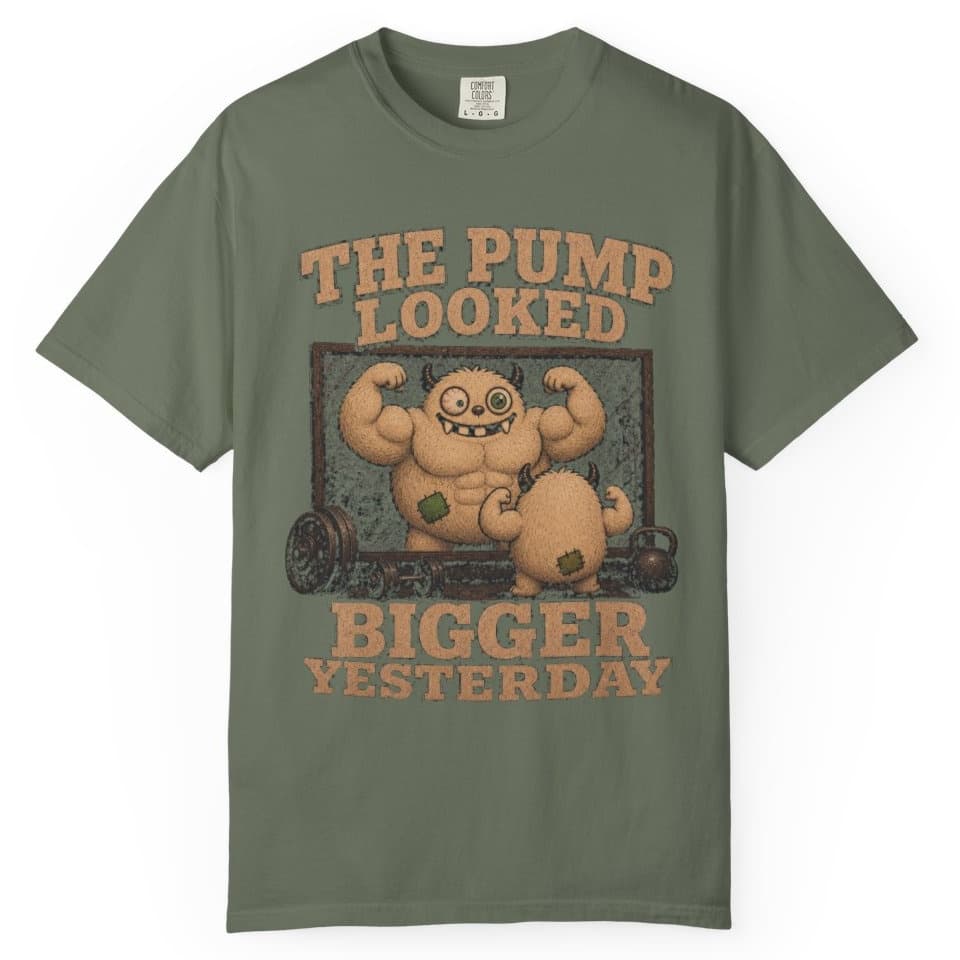 Pump Looked Bigger Again t-shirt in Black, photo 5