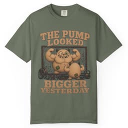 Pump Looked Bigger Again t-shirt in Black, thumbnail 5
