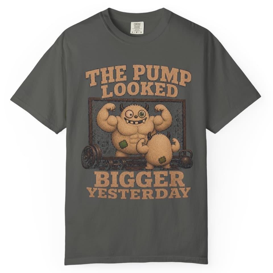 Pump Looked Bigger Again t-shirt in Black, photo 4