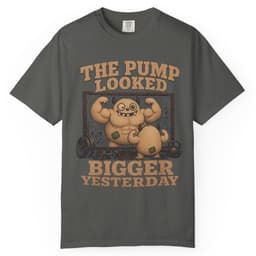 Pump Looked Bigger Again t-shirt in Black, thumbnail 4