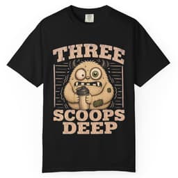 Three Scoops Deep t-shirt in Black, thumbnail 1