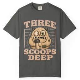 Three Scoops Deep t-shirt in Black, thumbnail 4