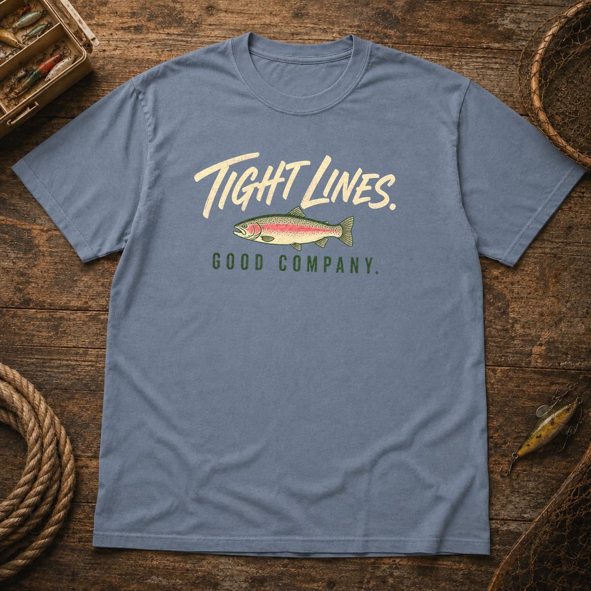 Tight Lines. Good Company. t-shirt in Blue Jean, photo 1