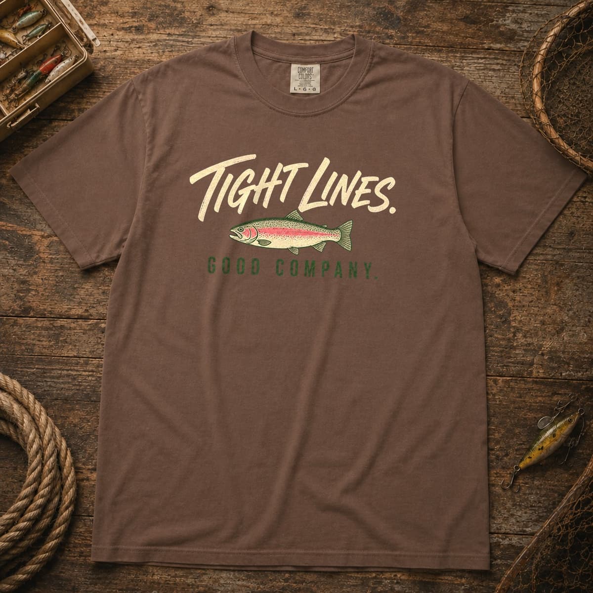 Tight Lines. Good Company. t-shirt in Blue Jean, photo 4