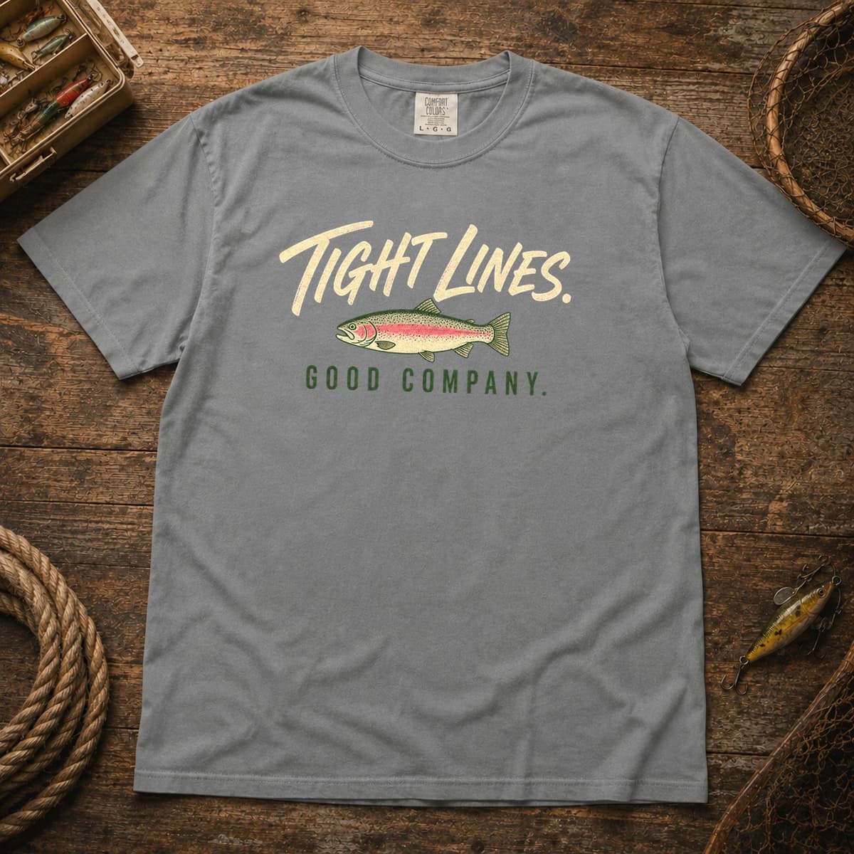 Tight Lines. Good Company. t-shirt in Blue Jean, photo 7