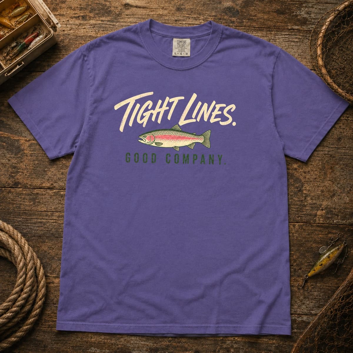 Tight Lines. Good Company. t-shirt in Blue Jean, photo 6