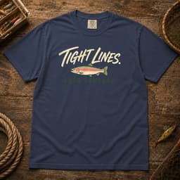 Tight Lines. Good Company. t-shirt in Blue Jean, thumbnail 3