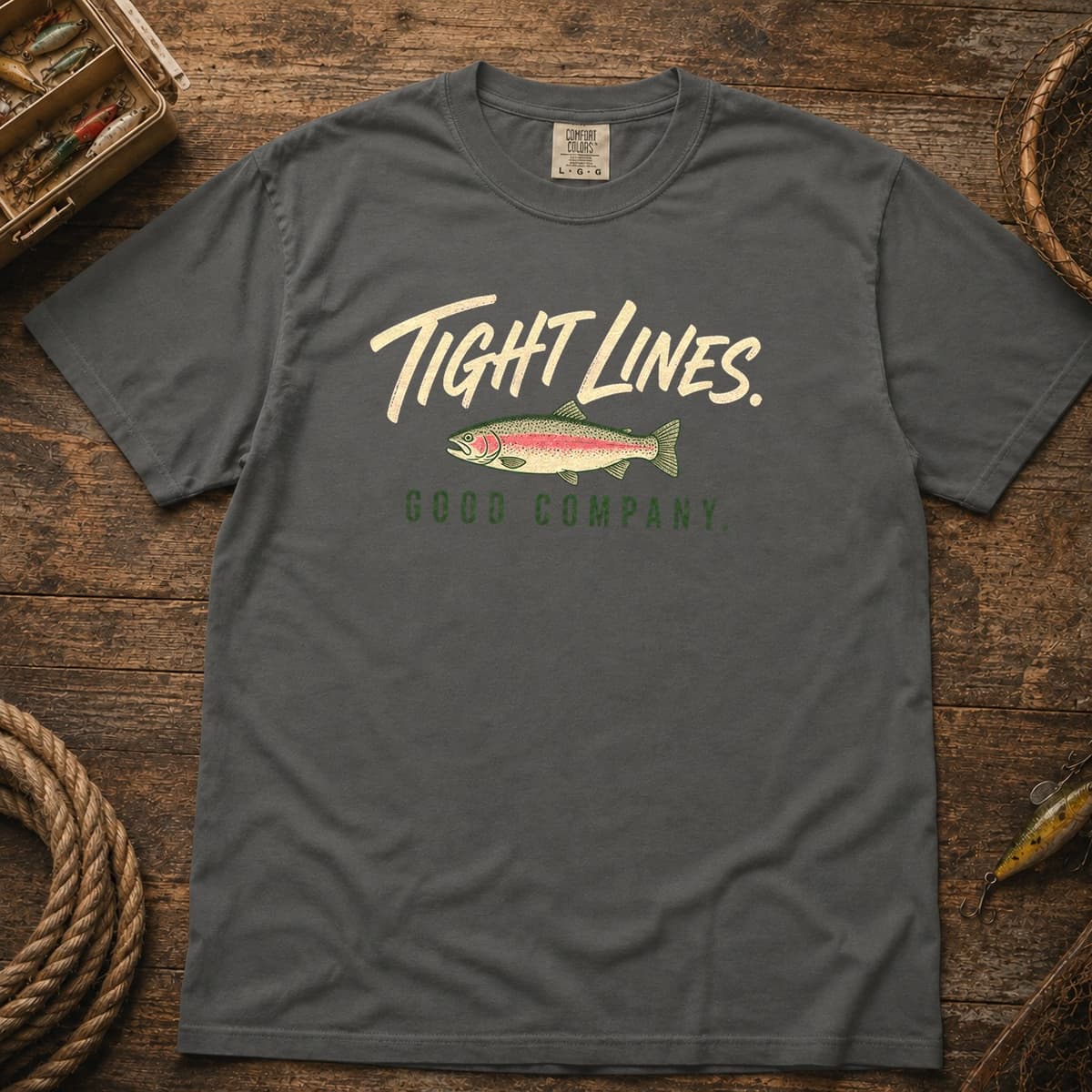 Tight Lines. Good Company. t-shirt in Blue Jean, photo 5