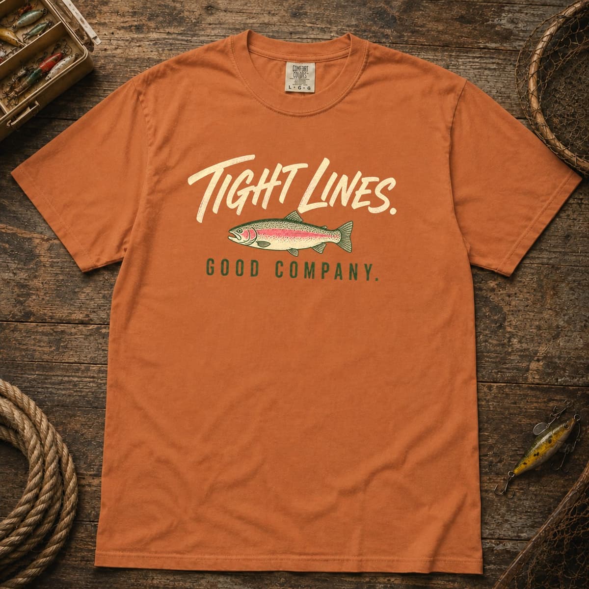 Tight Lines. Good Company. t-shirt in Blue Jean, photo 9