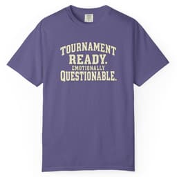 Tournament Ready. Emotionally Questionable. t-shirt in Brick, thumbnail 8