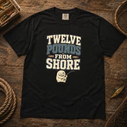 Twelve Pounds From Shore t-shirt in Black, thumbnail 1