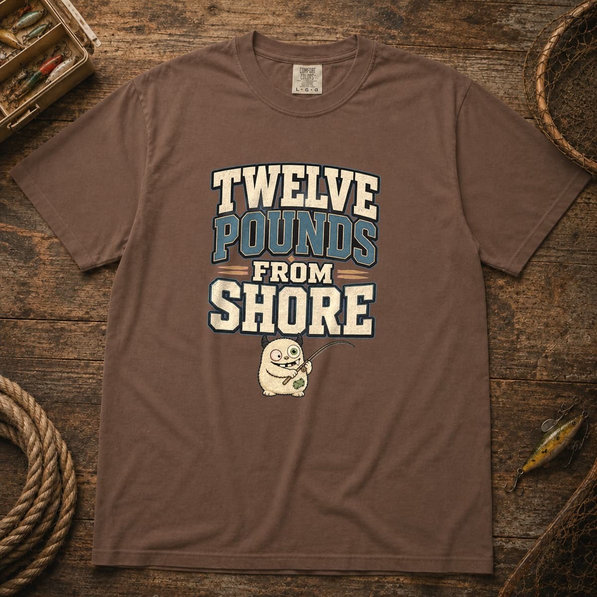 Twelve Pounds From Shore t-shirt in Black, photo 3