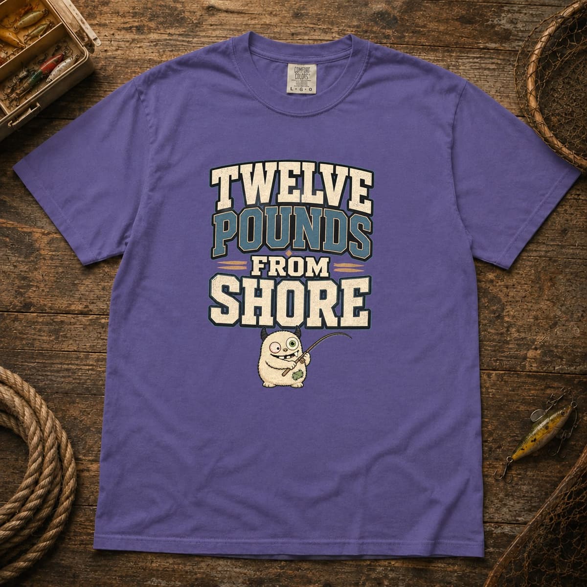 Twelve Pounds From Shore t-shirt in Black, photo 6