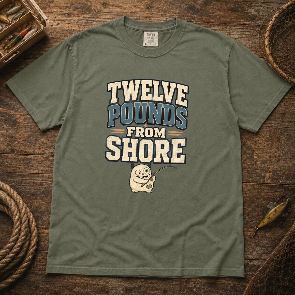 Twelve Pounds From Shore t-shirt in Black, photo 5