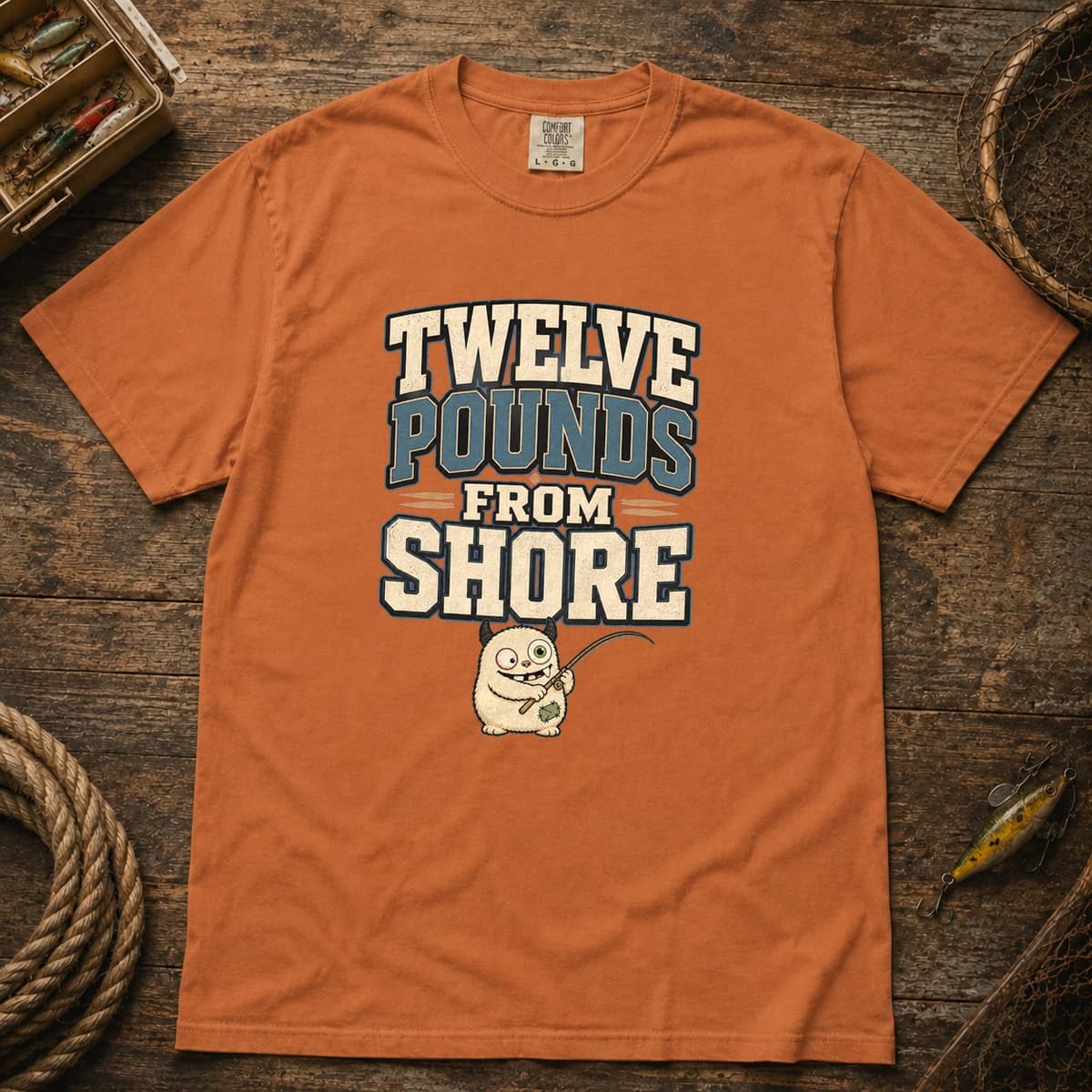 Twelve Pounds From Shore t-shirt in Black, photo 9