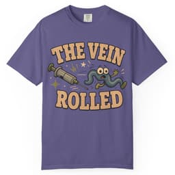 Rolled Vein t-shirt in Grape, thumbnail 1