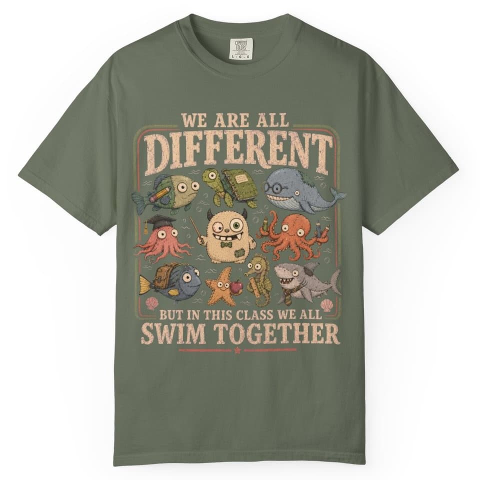 Swim Together Class t-shirt in Moss, photo 1