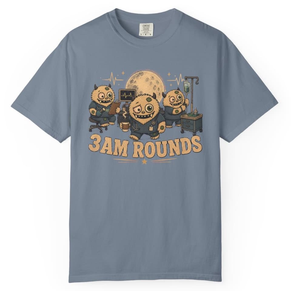 Three AM Rounds t-shirt in Granite, photo 8