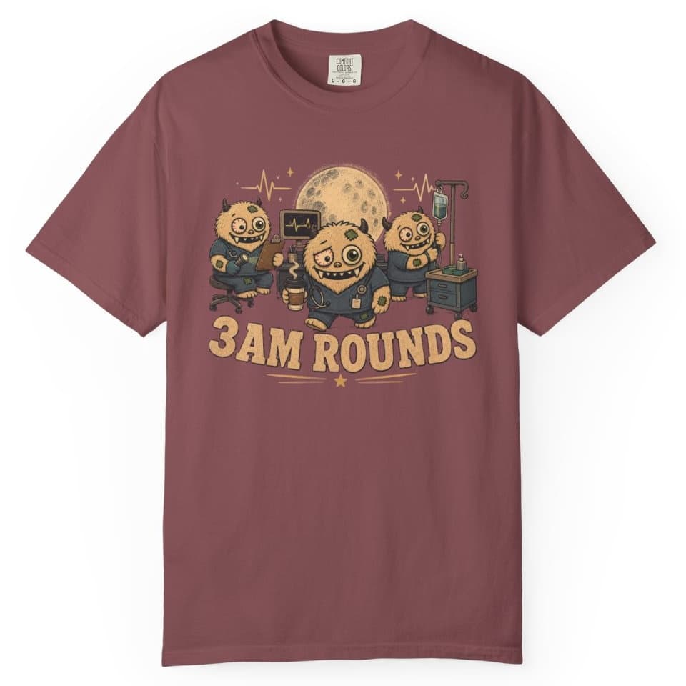 Three AM Rounds t-shirt in Granite, photo 9