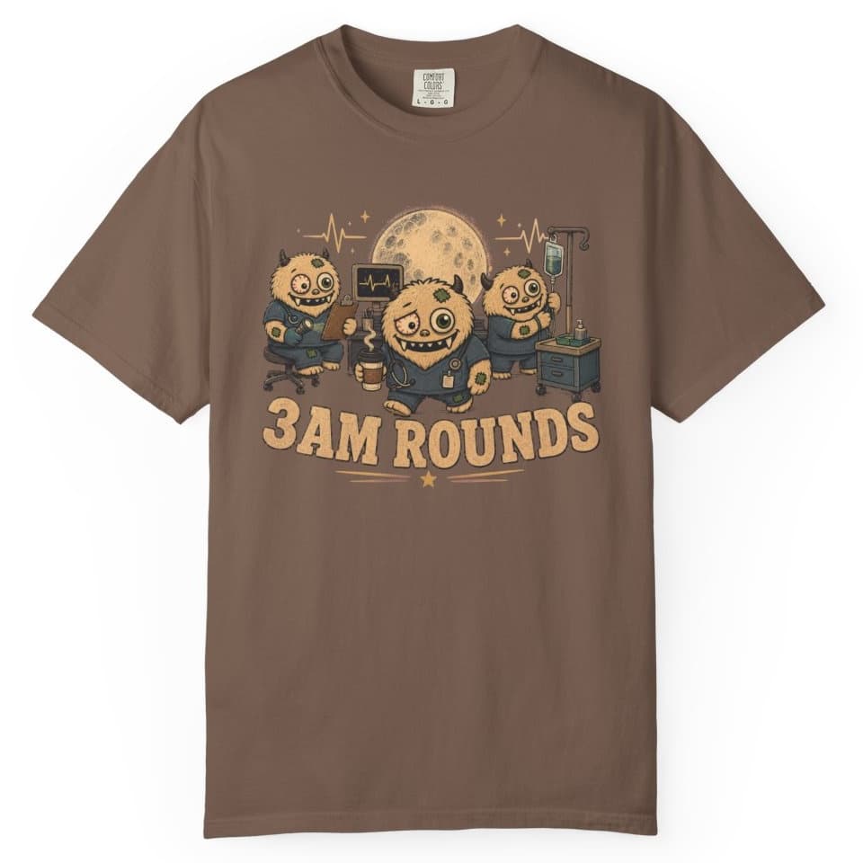 Three AM Rounds t-shirt in Granite, photo 4