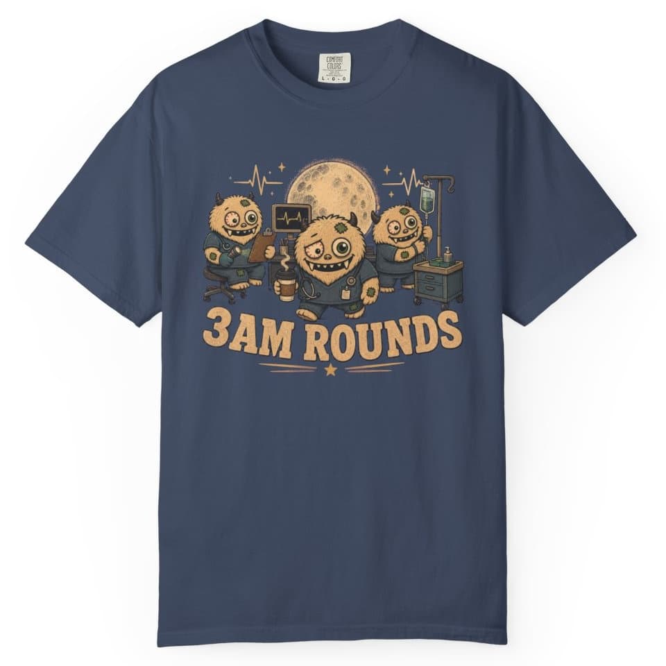 Three AM Rounds t-shirt in Granite, photo 3
