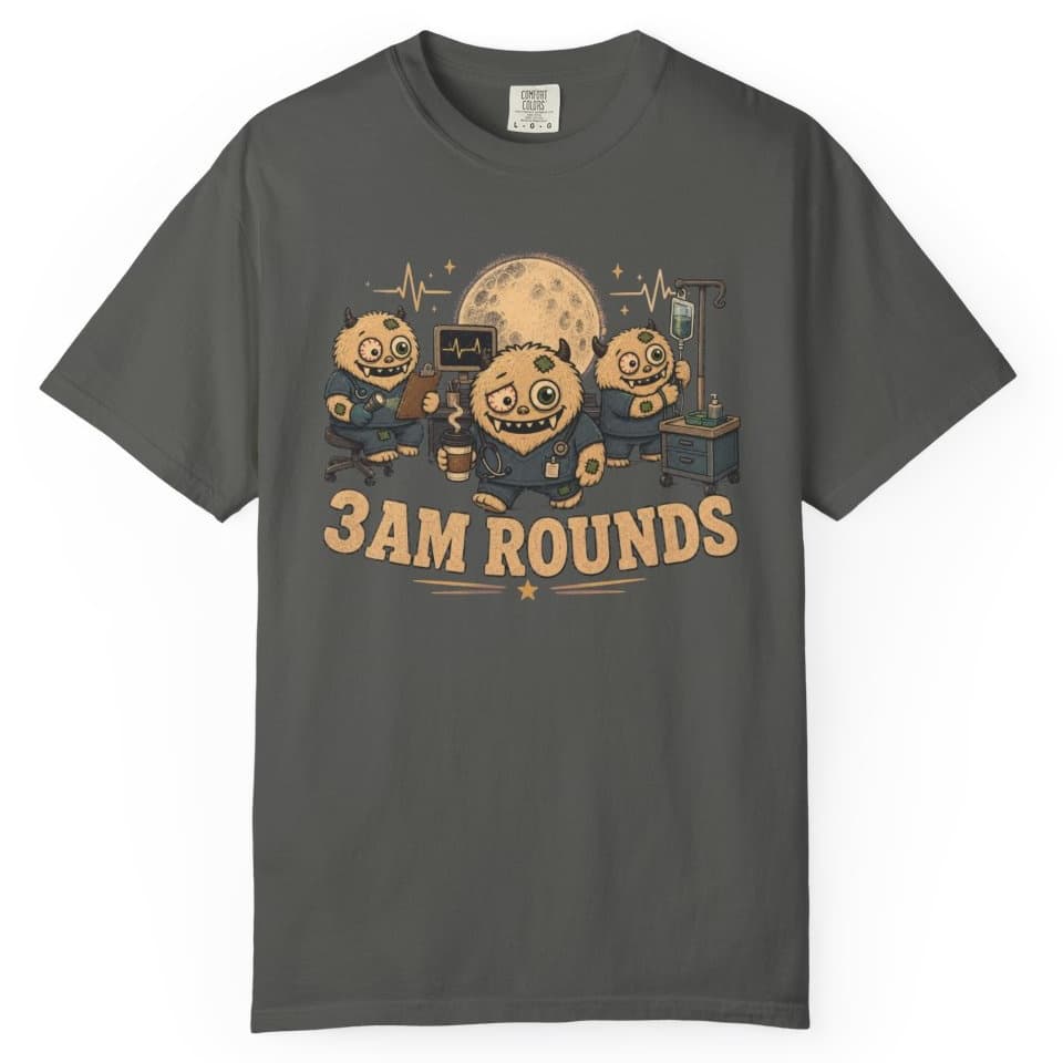 Three AM Rounds t-shirt in Granite, photo 5